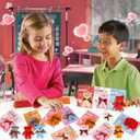 28 Pack Valentiens Day Gifts for Kids School Valentines Day Cards with Mini Plush Bear Keychain Toys, Valentines for Kids Classroom Valentines for Class Exchange Gifts Party Favors for Boys Girls