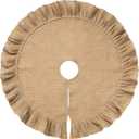 Tatuo 31 Inch Large Christmas Tree Skirt Decorations Fit 3.3~5 ft Xmas Tree Linen Burlap Trees Skirt for Christmas Xmas New Year Party Holiday Family Winter Home Indoor Outdoor Decor (Linen Color)