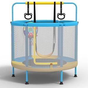 LANGXUN 5ft 6-in-1 Kids Trampoline, Mini Toddler Trampoline for Girls Boys
Indoor Outdoor Use, for ages 1-8, Swing, Basketball Hoop, Dart Board, Rings, Christmas Toys Birthday Gifts