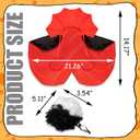 Halloween Cat Costume,Reversible Cape and Wig Set for Cats Dogs, Adjustable Red Black Witch Vampire Cruella Style Pet Outfit with Neck Strap