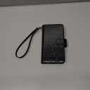 Varikke for iPhone 17e / iPhone 16e Wallet Case Detachable with RFID Blocking Card Holder for Women, Glitter Leather Wrist Strap Strong Magnetic Flip Wallet Removable Phone Case 6.1", Black