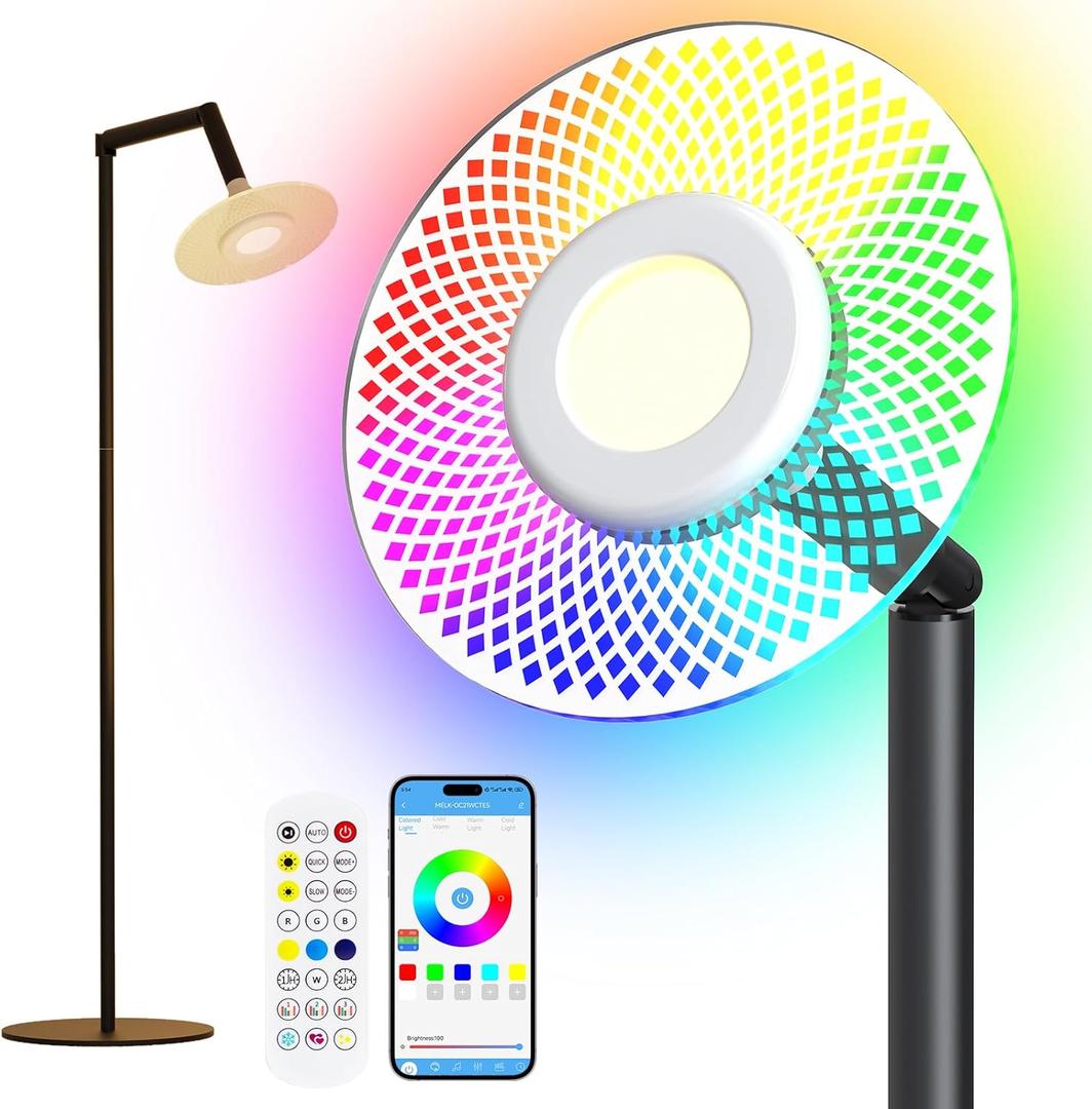 RGB Floor lamp for Living Room: Smart Standing lamp with app Remote contral for Bedroom Office to Reading (1)