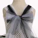 IBAKOM Girl Black and White Stripe Puffy Tulle Halloween Tutu Dress with Bowknot Headband Toddler Scary Birthday Outfits (10-12 Years, Green)