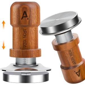58.3MM Espresso Tamper,2 Spring-loaded Calibrated Tamper with Stainless Steel Ripple Base, Walnut Wooden-Handle Tamper Compatible with Gaggia series Espresso Machine Portafilter and 58mm E61 Group
