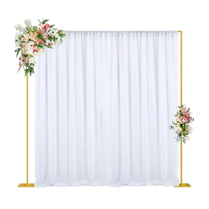 Wokceer 10x10 FT Backdrop Stand Heavy Duty Pipe and Drape Kit, Adjustable Gold Backdrop Stand for Wedding Birthday Party Photography Photo Booth Background Christmas Decoration