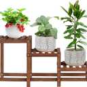 3 Tiers Plant Stand Indoor,Wood Plant Stands for Indoor Plants Multiple,Corner 3 Steps Ladder Plant Shelf High Low Flower Stand Planter Display Rack for Patio Balcony Living Room