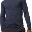 lululemon Mens Metal Vent Tech 1/2 Zip Long Sleeve Shirt (X-Large, Mineral Blue/True Navy)