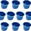 GSE Games & Sports Expert Jumbo Aluminum Cup Holder, Drop-in Cup Holder for Casino Poker Tables, Work Desks, Boats, RVs, Cars & Trucks (Blue, 10-Pack)