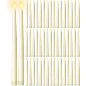 48Pcs Flameless Taper Candles Bulk,11in Battery Operated LED Taper Candles Flickering Electric Fake Candlesticks for Wedding Christmas Party, (Batteries Not Included)