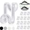 Mlici Hanger Hooks Space Saving, 60 Pack Clothes Hanger Connector Hooks, Transparent Stackable Clothes Hangers with Hooks for Closet Organizer (Clear)