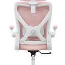 Office Chair-Mesh Computer Desk Chair Comfy, High-Back Gaming Chairs with 3D Headrest & Lumbar Support(White Pink)