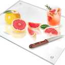 Seelenruhe Tempered Glass Cutting Board for Kitchen Counter, 16x20 inch Clear Cutting Board for Countertop, Non-Slip, Heat-Resistant, Easy to Clean, Kitchen Decoration