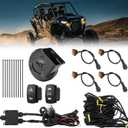 UTV Turn Signal Kit with 110DB Horn, Pre-Wired, Plug and Play ATV UTV Blinker with Rocker Switch, Universal UTV Street Legal Kit Compatible with Polaris, Can Am, CFMOTO, Arctic Cat