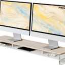 Fenge 42.5" Dual Monitor Stand with Clear Acrylic Legs, Oak
Clear Acrylic, Storage Compartment, 2-tier Home Office Monitor Riser, Wide Large Desktop Shelf Fit Monitor/Laptop/Printer