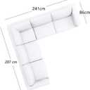 Polyester Karlstad Corner Sofa Cover (2+3/3+2) Replacement, is Custom Made for IKEA Karlstad Sectional Slipcover Replacement (Beige Polyester)