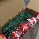 47 Pcs Christmas Chandelier Decor Set with 9 ft Garland Greenery with 280 Branches 21 Pcs Christmas Balls Ornaments Ribbons for Xmas Fireplace Staircase Indoor Outdoor Decor (Vivid)