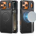 for iPhone 17 Pro Max Case Compatible with Magsafe, Strong Magnetic PU Leather Slim Protective Cover Phone Cases for iPhone 17 Pro Max 6.9" Black