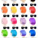 16 Pack Colored Bob Wigs with Bangs, Colorful Wigs with Sunglasses Bulk, Neon Party Fun Hair Wig for Women Costume Cosplay (Multicolor)