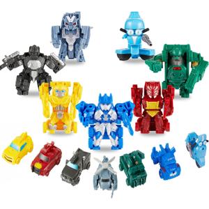 Mini Car Robot Toys, 3.5 Inch 2 in 1 Model Action Figures, Birthday Gifts STEM Toys for Boys Age 5-12