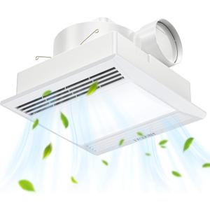 FASDUNT Bathroom Exhaust Fan with Light - Ultra Quiet 1.0 Sones, 110 CFM Bathroom Ceiling Vent Fan with LED Light Combo, Fits for Home Bath Office Hotel, Easy Installation (Single Light-White)