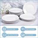 12 Pcs Porcelain Plates, 10 inch White Dinner Plates, Round Ceramic Dessert Plate, Appetizer Salad Plate for Dinner Kitchen Serving, Microwave Oven and Dishwasher Safe