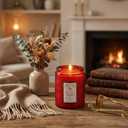 Fall Candle, Spiced Large Scented Candle, Natural Soy Candles Non Toxic for Meditation Spiritual Gift, Aromatherapy Candle for Women Men (Red-Lavender Scent)