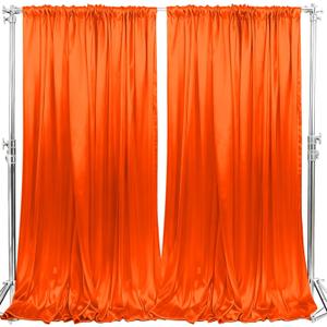 10x10FT Photo Stage Backdrop 2 Panels Curtains Drapes for Photography and Party (Orange)