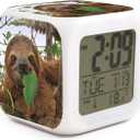 Sloth Alarm Clock for Kids Boy Girl 7 LED Color Changing Wake Up Clock Home Decor Bedroom Digital with Temperature Display