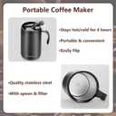 Camping Pour Over Coffee Maker Set- 16oz Portable Single Serve Maker with Reusable Filter Kit for Camping,Stainless Steel Coffee Maker for Travel,Backpacking,Office & Home & Outdoor Use