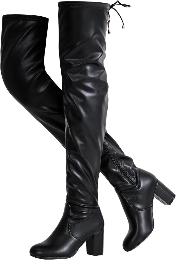 Vepose Women's 992 Thigh High Over The Knee Boots, Suede Long Boots with High Heel and Inner Zipper (6)