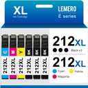 LEMERO Remanufactured Replacement for Epson 212XL Ink Cartridges Combo Pack for Expression XP-4100 XP-4105 Workforce WF-2830 WF-2850 Printer (2 Black Cyan Magenta Yellow, 5-Pack)