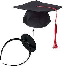Graduation Cap Headband - 3pcs Upgraded Anti-Slip Comfortable Grad Cap Headband Graduation Accessories for Graduates, Women, Students (Black 3pcs) 2 pack