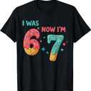 7 Year Old Birthday I was 6 Now I'm 7 Ice Cream Drip T-Shirt, Medium