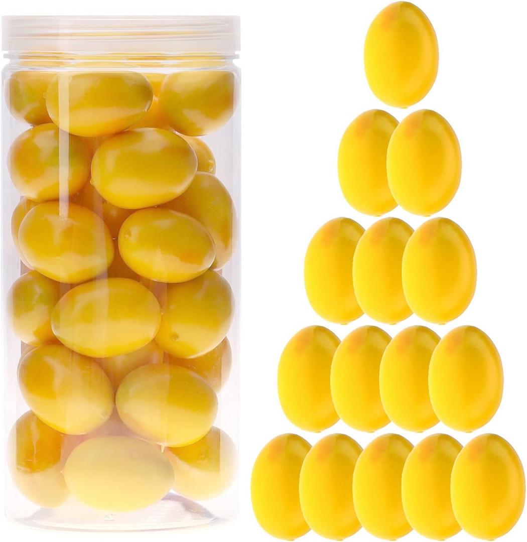 27 Pcs Small Artificial Lemons,Mini 1.4 Inch Fake Lemon for Decoration, Realistic Plastic Fake Fruits for Home Kitchen Lemonade Party Decor