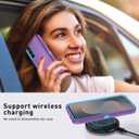 for Samsung Galaxy S25 FE Case, Heavy Duty case, [Belt Clip Holster] [Glass Screen Protector] [Military Grade Protective ] [Shockproof] [Dropproof] [Dust-Proof] (with Belt Clip, PurpleSky Blue)