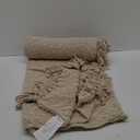 Bedsure Throw Blankets for Couch - Textured Chunky Knit Woven Chenille Blanket - Super Soft, Warm Decorative Boho Throw with Tassels for Bed, Sofa and Living Room Decor, Khaki, 50x60 Inches