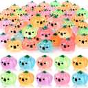 Halloween Mini Pumpkins Ghost Figures Luminous Small Resin Pumpkin Cute Miniature Ghost Ornament Glow in Dark for Halloween Garden Dollhouse Decoration Crafts