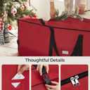 SONGMICS Christmas Tree Storage Bag with 1.6-Inch Wheels, Rolling Storage Bag, up to 9 ft, For Disassembled Holiday Tree, Length-Adjustable Handles, 600D Oxford Fabric, Cherry Red URXS004R01