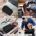 FYY Electronic Organizer, Travel Cable Organizer Bag Pouch Electronic Accessories Carry Case Portable Waterproof Double Layers All-in-One Storage Bag for Cable, Cord, Charger, Phone, Pattern Black (M)