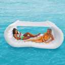 Comfy Floats Inflatable Pool Couch - White Pool Float, Floating Cabana, Luxury Pool Float for Adults