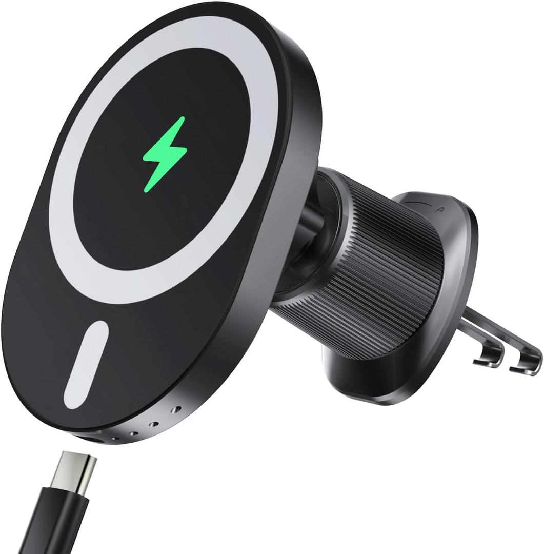 AOUXSEEM for Magsafe Car Charger Mount,15W Fast Charging,20xN55 Magnets,Car Phone Holder Wireless Car Charger Magnetic Phone Holder for iPhone 17/16/15/14/13/12/Pro/Plus/Max Samsung Galaxy S Series