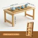 Japanese Folding Coffee Table, Low Floor Desk (32 x 16 x 16", Natural wood), 31.5" x 15.7" x 15.7"