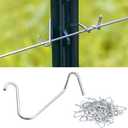 T Post Clips 500 pcs Fence Wire Tensioner, Galvanized Steel Fence Clips for Securing Wire Garden Farm Highway Sport Fences