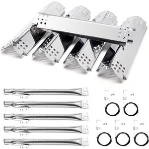 Grill Replacement Parts for Nexgrill 720-0888, 720-0888N, 720-0830H Gas Grill Models, 5 Pack Stainless Steel Pipe Burners, Heat Plates and Electronic Ignitors Kit for Nexgrill Replacement Parts