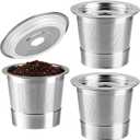 3 Pack Reusable Coffee Pods Compatible with Ninja PB051, PB041 & CFP101 Coffee Makers, 304 Stainless Steel Permanent Coffee Filters, Compatible with K-Cup Brewing Systems