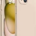 Miracase Compatible with iPhone 15 Case, [Soft Anti-Scratch Microfiber Lining], Liquid Silicone Case Gel Rubber Shockproof Drop Protection Phone Case for iPhone 15, Sand