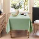 Faux Linen Tablecloths for Rectangle Tables, Burlap Textured Table Cloths Washable Farmhouse Table Cover Water Resistant for Dining, Wedding, Outdoor(Sage Green, 60"104")