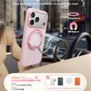 TORRAS for iPhone 17 Pro Max Case, 360 Magnetic Stand, [Fit for MagSafe] [4X Military-Grade Protection] Slim Case for iPhone 17 Pro Max Phone case,6.9", Translucent Pink, Ostand O3 Fitness Series
