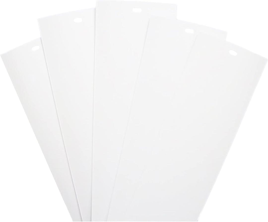 82.5" x 3.5" White PVC Vertical Blind Replacement Slats Curved Smooth (5 Pack)