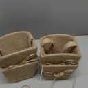 4 Pieces Rustic Flower Baskets for Weddings Western Flower Basket for Anniversary, Wedding Banquet Party Supplies(Linen Style)